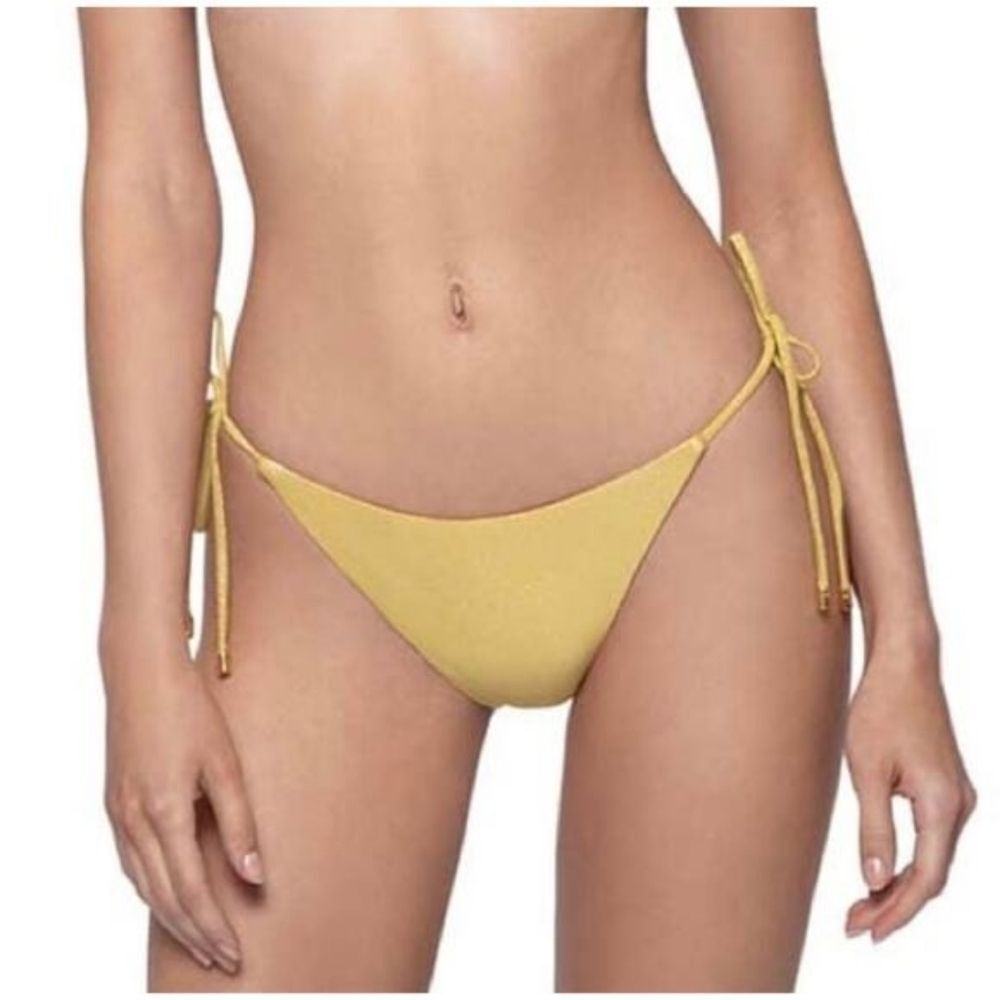 NWT PQ Yellow Haven Triangle String Bikini Swimwear Bottom Sz Medium